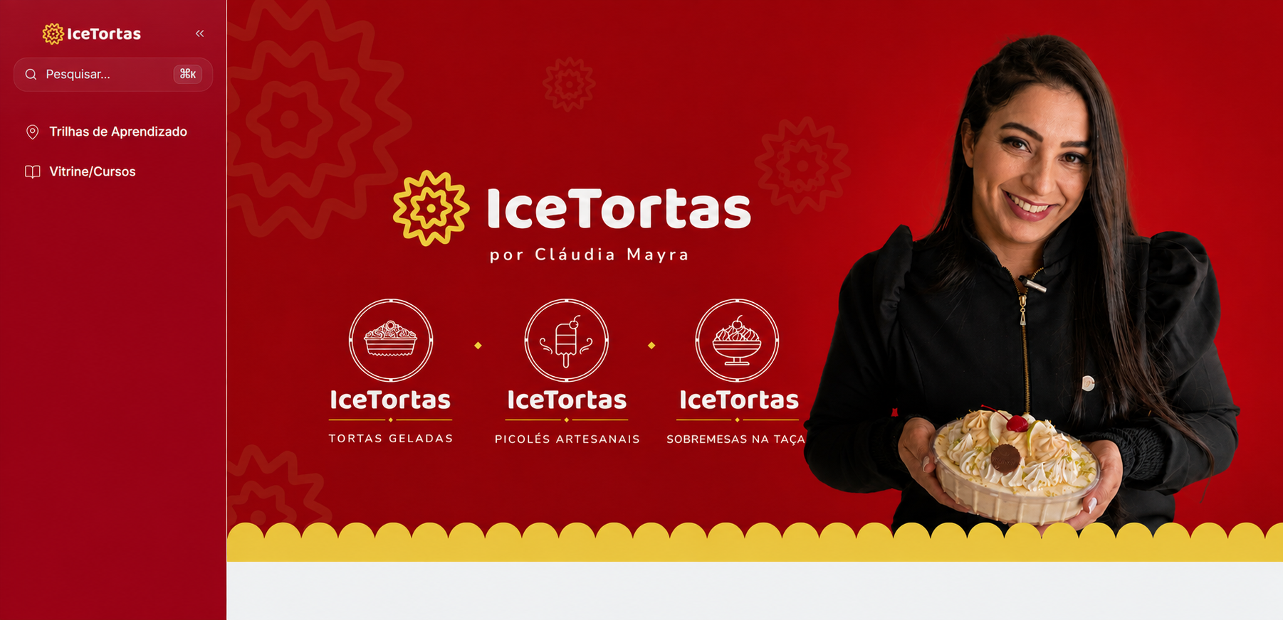 Página inicial da área de membros IceTortas